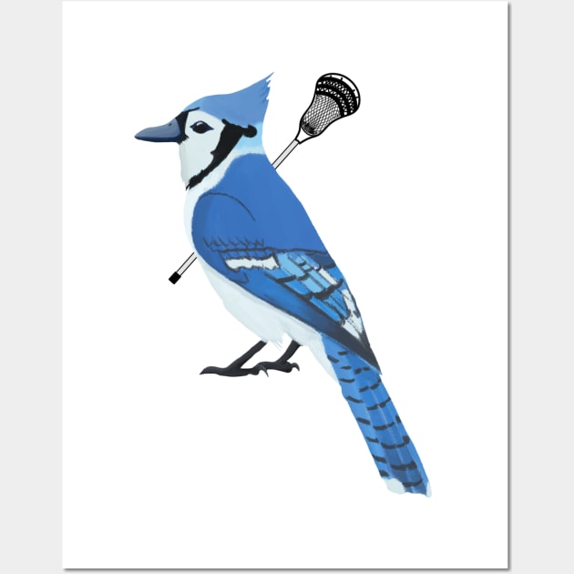 Lacrosse Blue Jay Wall Art by College Mascot Designs